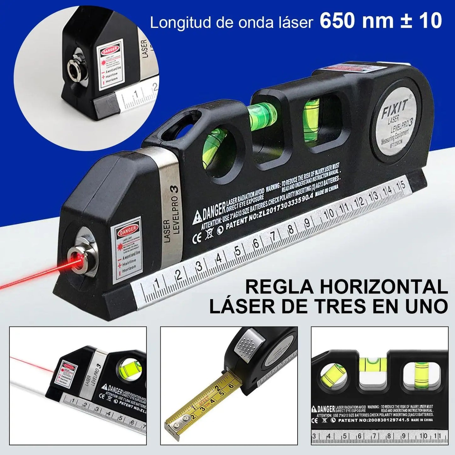 📏 Metro Láser – Nivela Rápido y Preciso con Láser Rojo ✅