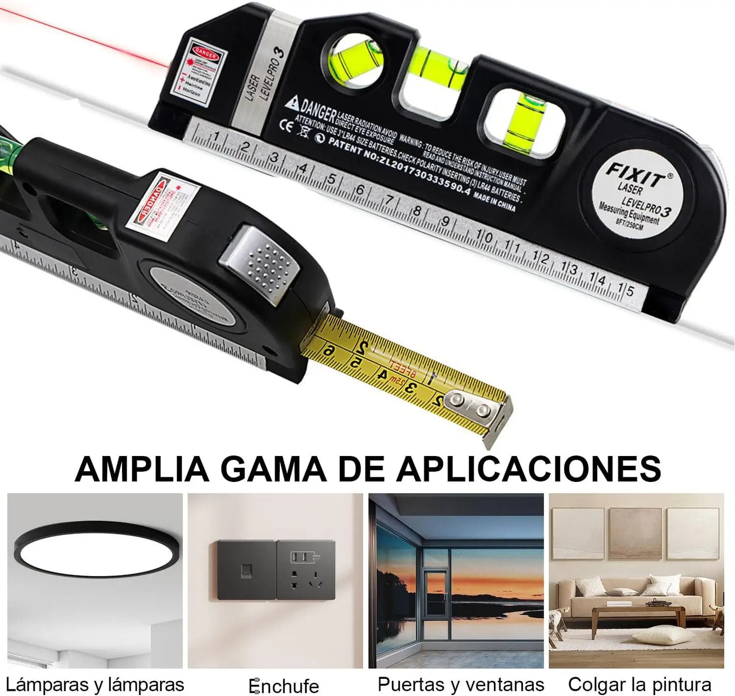 📏 Metro Láser – Nivela Rápido y Preciso con Láser Rojo ✅